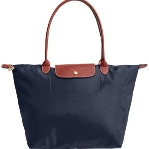 Navy longchamp large tote